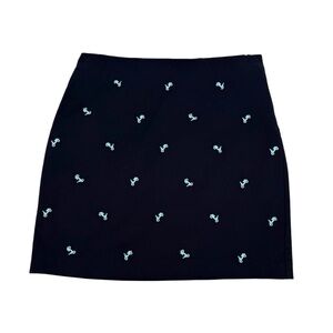 Talbots Pencil Skirt Womens Size 10 Navy Embroidered Scooter Novelty Print